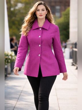 INSPIRE CHIC Women's Peter Pan Collar Single Breasted Overcoat XL